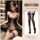 Fei Mu wantonly provokes love, lace-up front open nightdress 7848 erotic underwear hollow sexy free