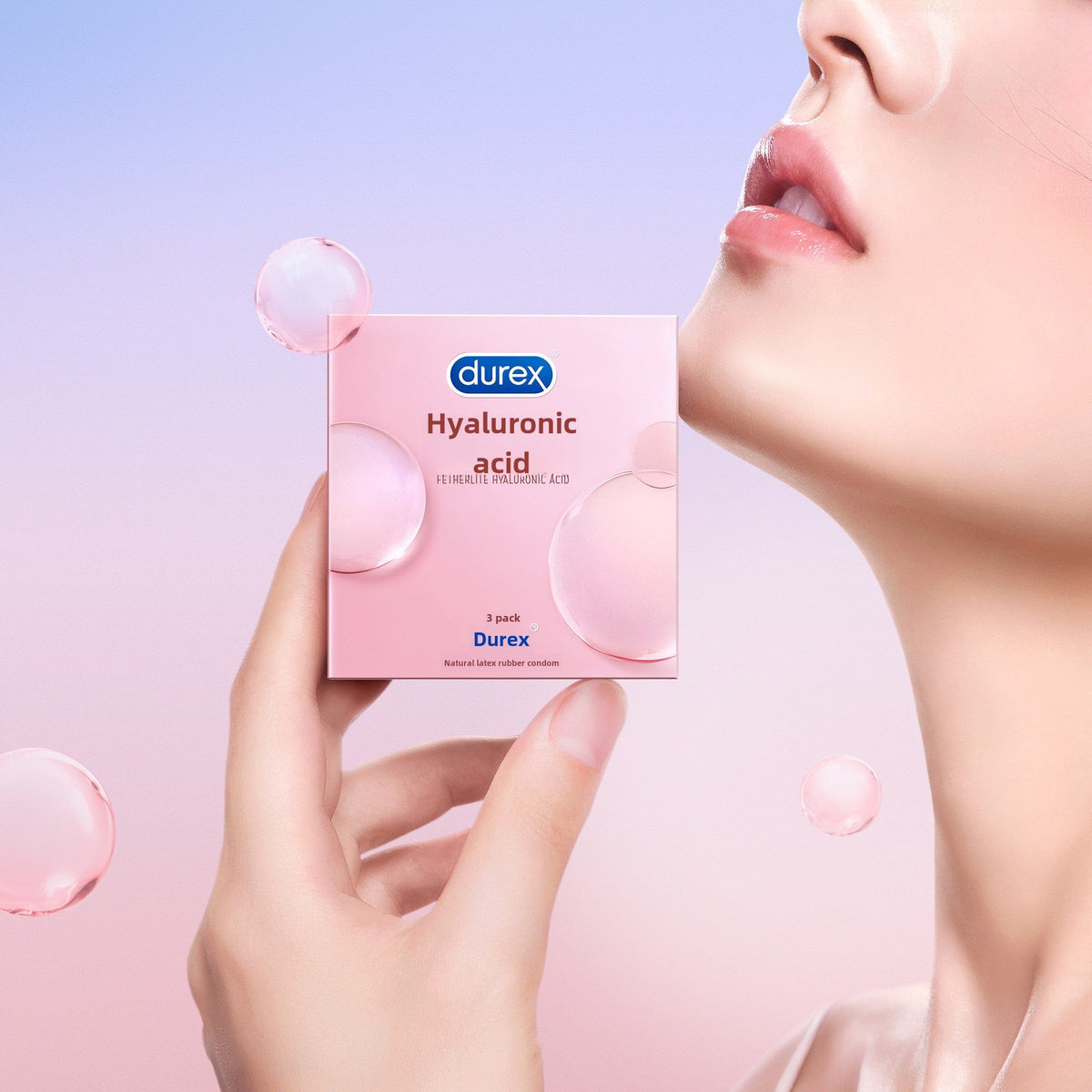 Durex Condom Moisturizing Thin Hyaluronic Acid Ultra Thin Ultra Smooth Small Liquid Storage Condom Bare Insertion