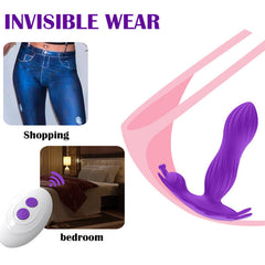 Retractable butterfly wearing wireless remote control invisible wearing female masturbation