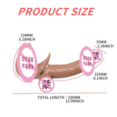 Double sharing cannon, pull-up penis wearing dildo telescopic vibrator lesbian adult products